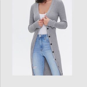 Grey Long Cardigan